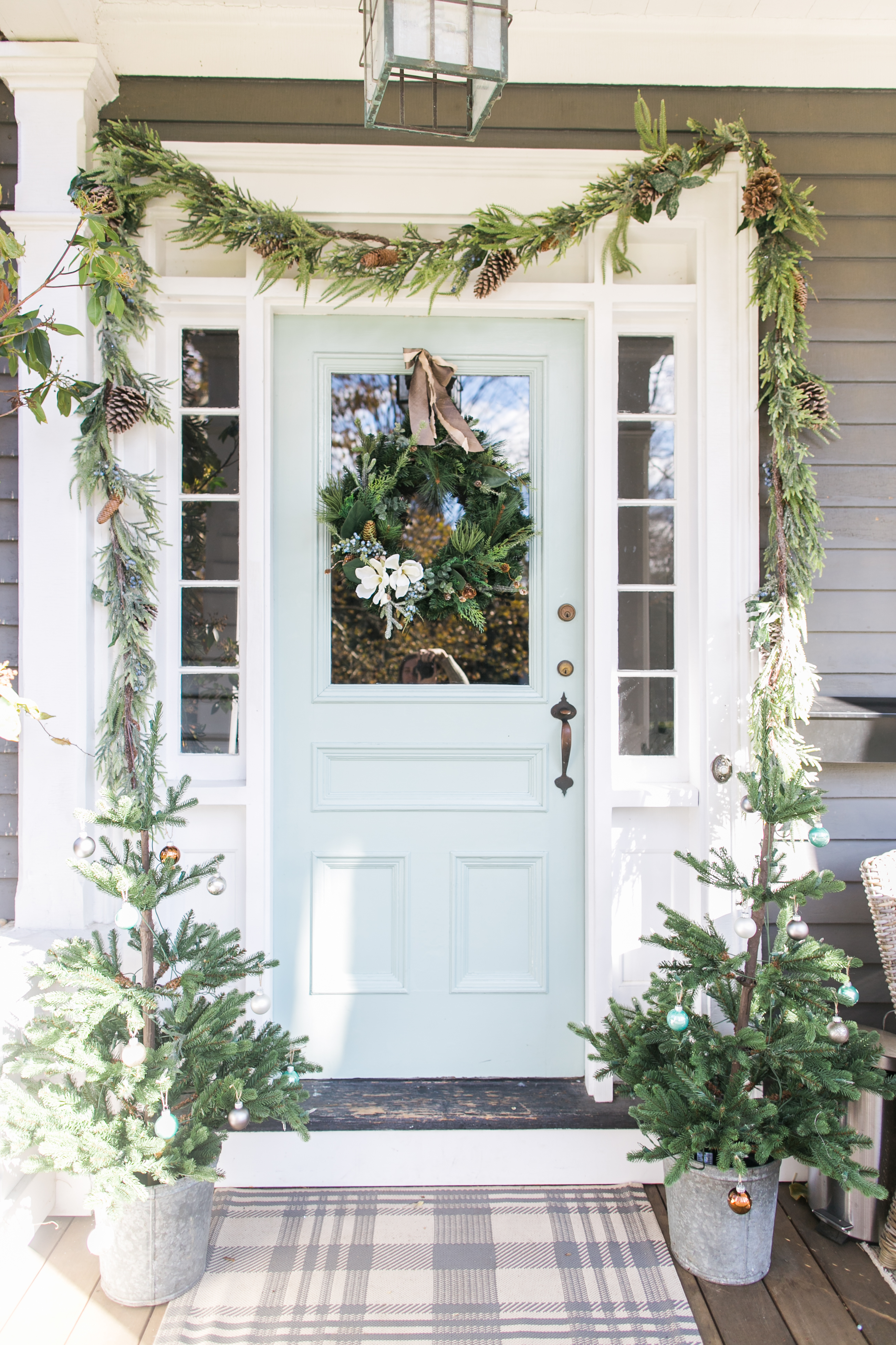 Holiday Staircase with Real Touch Faux Garland - Tuft & Trim